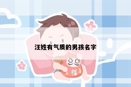 汪姓有气质的男孩名字
